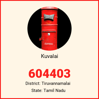 Kuvalai pin code, district Tiruvannamalai in Tamil Nadu