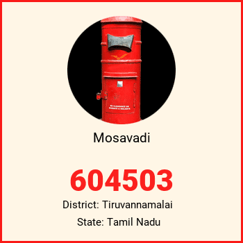 Mosavadi pin code, district Tiruvannamalai in Tamil Nadu
