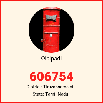 Olaipadi pin code, district Tiruvannamalai in Tamil Nadu