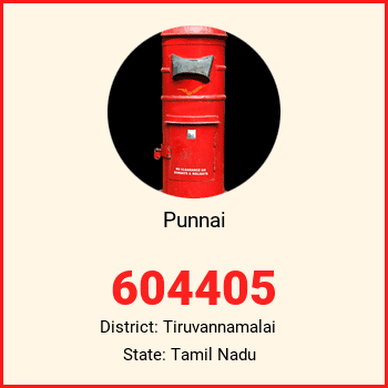 Punnai pin code, district Tiruvannamalai in Tamil Nadu