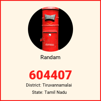 Randam pin code, district Tiruvannamalai in Tamil Nadu