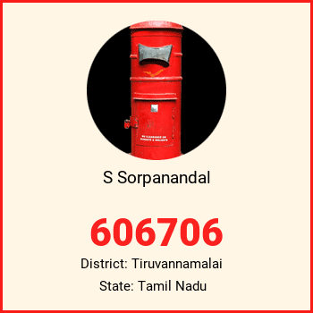 S Sorpanandal pin code, district Tiruvannamalai in Tamil Nadu