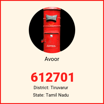 Avoor pin code, district Tiruvarur in Tamil Nadu