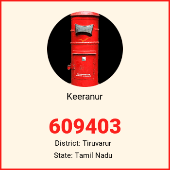 Keeranur pin code, district Tiruvarur in Tamil Nadu