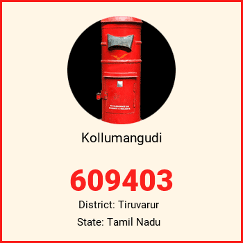 Kollumangudi pin code, district Tiruvarur in Tamil Nadu