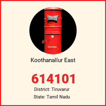 Koothanallur East pin code, district Tiruvarur in Tamil Nadu
