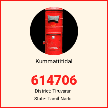 Kummattitidal pin code, district Tiruvarur in Tamil Nadu