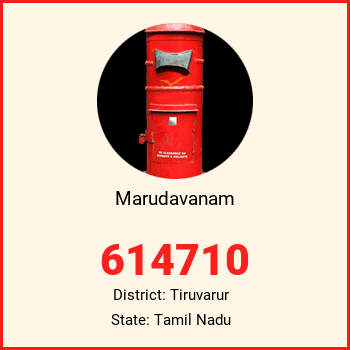 Marudavanam pin code, district Tiruvarur in Tamil Nadu