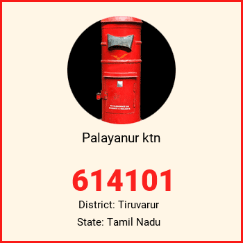 Palayanur ktn pin code, district Tiruvarur in Tamil Nadu