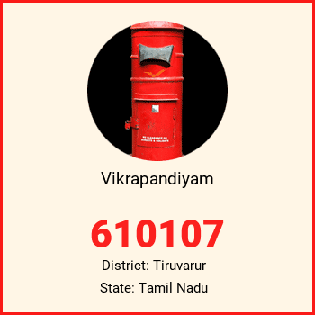 Vikrapandiyam pin code, district Tiruvarur in Tamil Nadu
