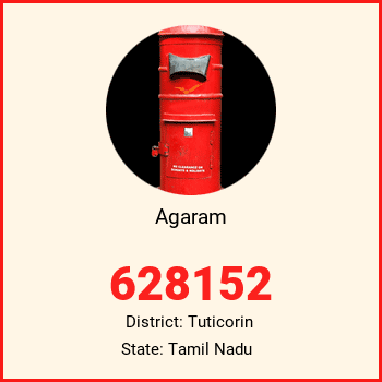 Agaram pin code, district Tuticorin in Tamil Nadu