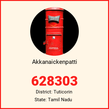 Akkanaickenpatti pin code, district Tuticorin in Tamil Nadu