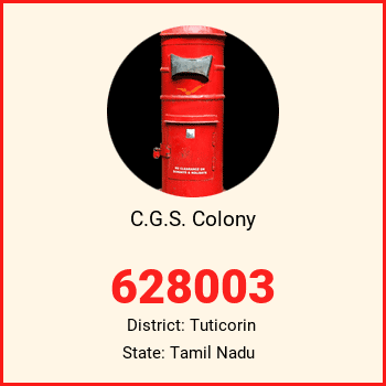 C.G.S. Colony pin code, district Tuticorin in Tamil Nadu