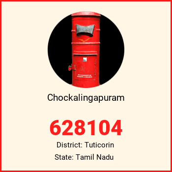 Chockalingapuram pin code, district Tuticorin in Tamil Nadu