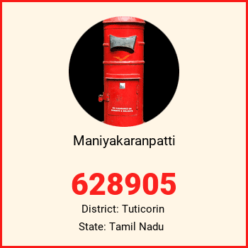 Maniyakaranpatti pin code, district Tuticorin in Tamil Nadu