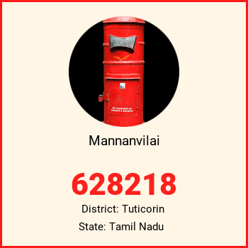 Mannanvilai pin code, district Tuticorin in Tamil Nadu