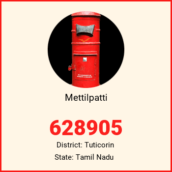 Mettilpatti pin code, district Tuticorin in Tamil Nadu
