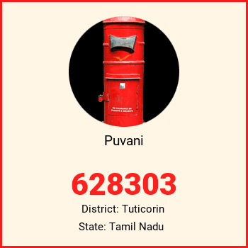 Puvani pin code, district Tuticorin in Tamil Nadu