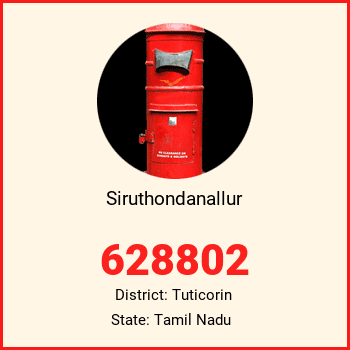 Siruthondanallur pin code, district Tuticorin in Tamil Nadu