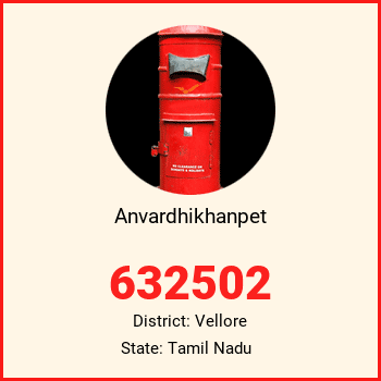 Anvardhikhanpet pin code, district Vellore in Tamil Nadu