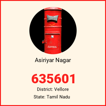 Asiriyar Nagar pin code, district Vellore in Tamil Nadu