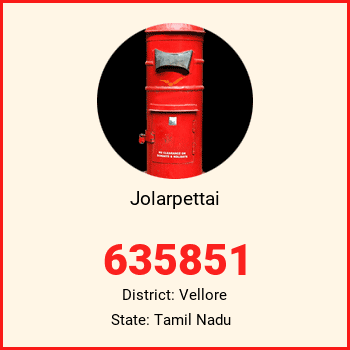 Jolarpettai pin code, district Vellore in Tamil Nadu