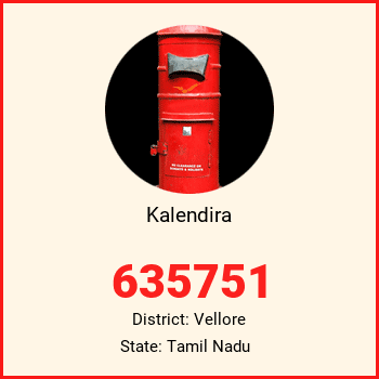 Kalendira pin code, district Vellore in Tamil Nadu