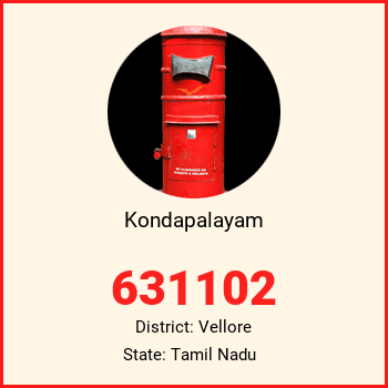 Kondapalayam pin code, district Vellore in Tamil Nadu
