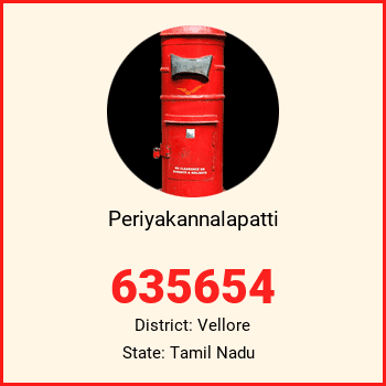 Periyakannalapatti pin code, district Vellore in Tamil Nadu