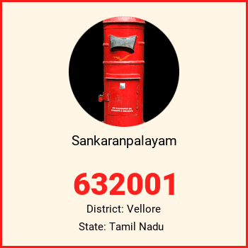 Sankaranpalayam pin code, district Vellore in Tamil Nadu
