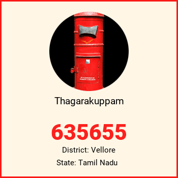 Thagarakuppam pin code, district Vellore in Tamil Nadu
