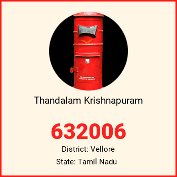 Thandalam Krishnapuram pin code, district Vellore in Tamil Nadu