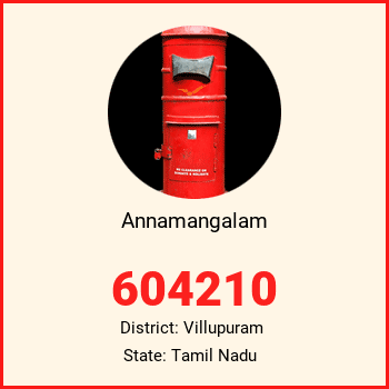 Annamangalam pin code, district Villupuram in Tamil Nadu