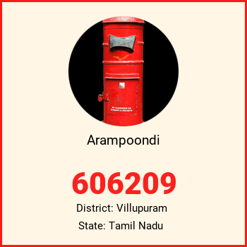Arampoondi pin code, district Villupuram in Tamil Nadu