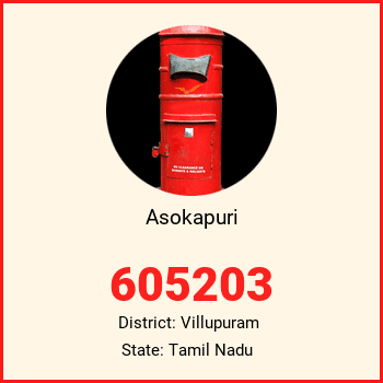 Asokapuri pin code, district Villupuram in Tamil Nadu