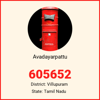 Avadayarpattu pin code, district Villupuram in Tamil Nadu