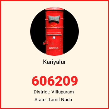 Kariyalur pin code, district Villupuram in Tamil Nadu