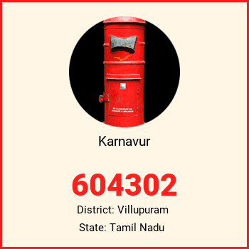 Karnavur pin code, district Villupuram in Tamil Nadu