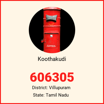 Koothakudi pin code, district Villupuram in Tamil Nadu