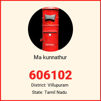 Ma kunnathur pin code, district Villupuram in Tamil Nadu