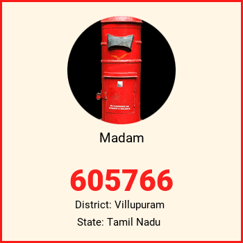 Madam pin code, district Villupuram in Tamil Nadu