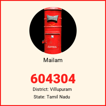 Mailam pin code, district Villupuram in Tamil Nadu
