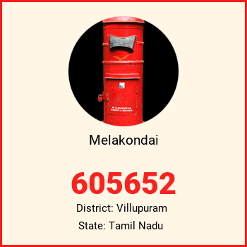 Melakondai pin code, district Villupuram in Tamil Nadu