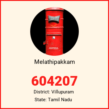 Melathipakkam pin code, district Villupuram in Tamil Nadu