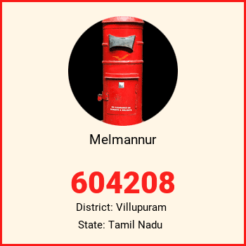 Melmannur pin code, district Villupuram in Tamil Nadu