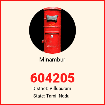 Minambur pin code, district Villupuram in Tamil Nadu