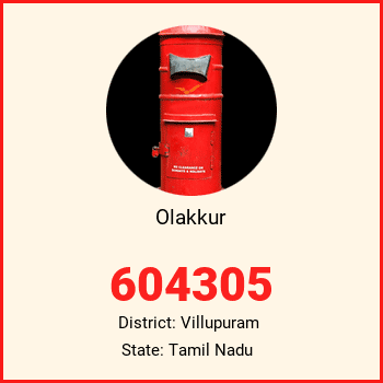 Olakkur pin code, district Villupuram in Tamil Nadu