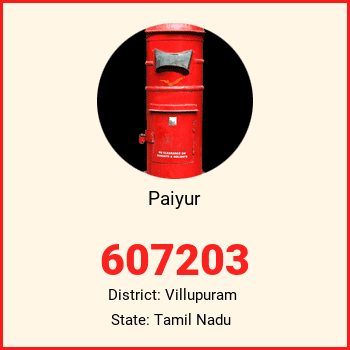 Paiyur pin code, district Villupuram in Tamil Nadu