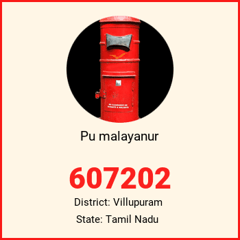 Pu malayanur pin code, district Villupuram in Tamil Nadu