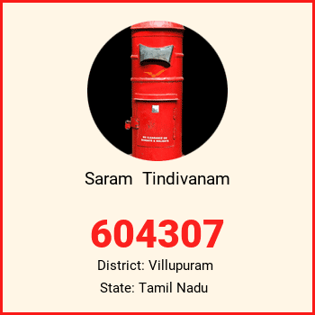 Saram  Tindivanam  pin code, district Villupuram in Tamil Nadu